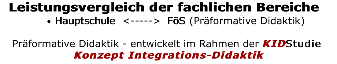   Leistungsvergleich der fachlichen