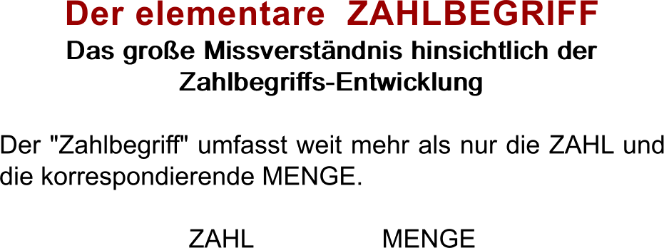 Der elementare  ZAHLBEGRIFF